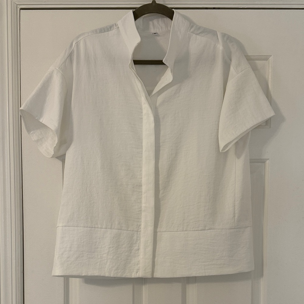 White Short Sleeve Blouse
